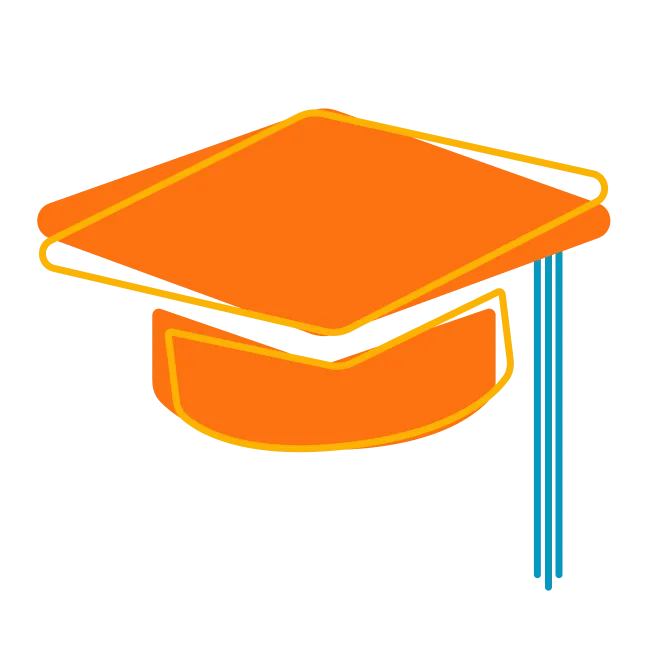 An icon of a graduation cap.